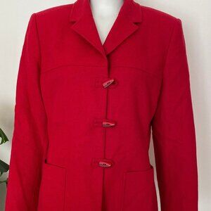 Vintage 1980s/90s Kasper A.S.L. Petite Red Wool Jacket